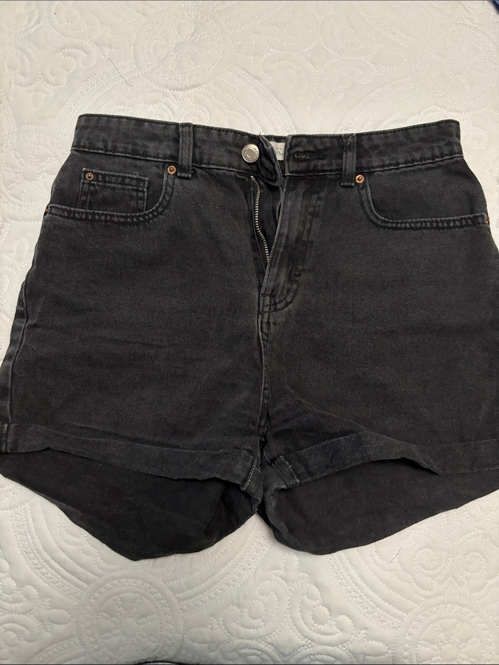 Primark Black High-Rise Denim Shorts